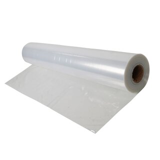 LDPE- Schrumpfflachfolie, biaxial- schrumpfend, Bndiger Kern, 1100 x 0,05 mm, transparent, 400 m/Rolle