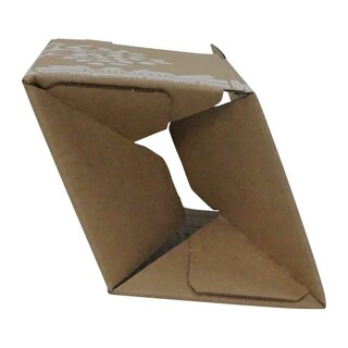 Bag in Box Karton fr 5 L, 155 x 155 x 232 mm, mit Einsteckdeckel, Handgriffstanzungen und Staublaschen mit Spenderffnung, 1-farbig bedruckt