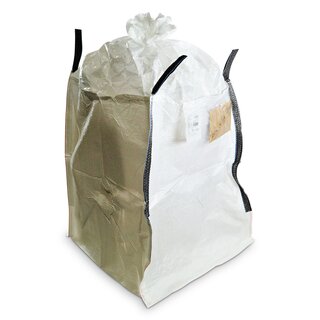 Big Bag unbedruckt, 90 x 90 x 110 cm, SWL 1000 kg, unbeschichtet, geschlossener Boden, Schrze, 4 Hebeschlaufen 25cm