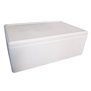EPS-Styroporbox, Außenmaß: 390 x 215 x 125 mm, Innenmaß: 340 x 165 x 75 mm, weiß