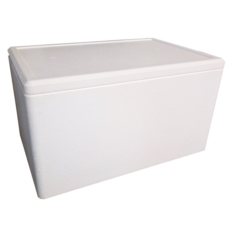 Styroporbox 1W, Wand: 3,0cm, Volumen: 1,6L, Innenmaß:19x10x8cm, Weiß  Isolierbox Thermobox Kühlbox Warmhaltebox