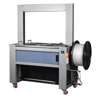 Automatische Umreifungsmaschine für 12 mm PP-Band, 200 mm Kern/Optional 280 mm, 850x600 mm, automatische Bandeinfädelung/Bandauswurf, elektronische Bandspannungsregulierung