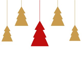 Faltkarton bedruckt, 130 x 85 x 85 mm (Innenmae), 1-wellig, braun, mit Weihnachtsdruck ohne Firmenname Tannenbaum gold
