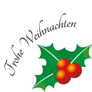 Faltkarton bedruckt, 130 x 85 x 85 mm (Innenmae), 1-wellig, braun, mit Weihnachtsdruck ohne Firmenname Ilex Frohe Weihnachten