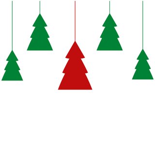 Faltkarton bedruckt, 200 x 150 x 90 mm (Innenmae), 1-wellig, braun, mit Weihnachtsdruck ohne Firmenname Tannenbaum, Sterne, Kugel schwarz
