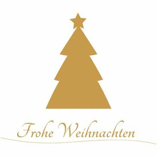 Faltkarton bedruckt, 300 x 215 x 140 mm (Innenmae), 1-wellig, braun, mit Weihnachtsdruck ohne Firmenname Tannenbaum gold