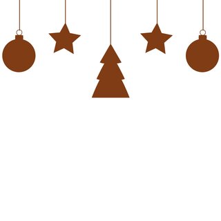 Faltkarton bedruckt, 400 x 300 x 200 mm (Auenmae), 1-wellig, braun, mit Weihnachtsdruck ohne Firmenname Tannenbaum, Sterne, Kugel schwarz