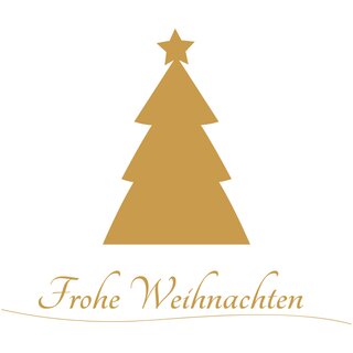 Grobriefkarton bedruckt, 230 x 160 x 20 mm, braun, mit Weihnachtsdruck mit Firmenname Tannenbaum gold