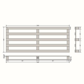 Holz-Einwegpalette, 2000 x 800 mm, 4-seitig unterfahrbar, IPPC behandelt  ABVERKAUF