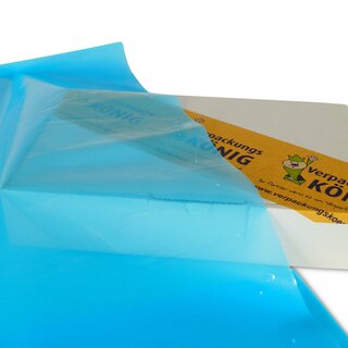 LDPE-Seitenfaltensack, blau/transparent, 600 + 400 x 600 mm, 50 m, lebensmittelecht, 300 Stck je Karton ABVERKAUF