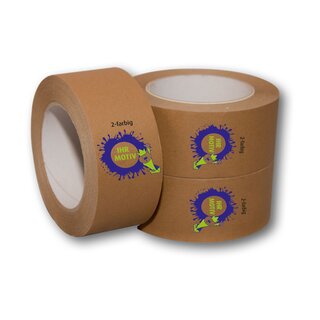 Papier-Klebeband 50 mm x 50 lfm  individuell bedruckt Ihr Logo/Text braun 2-farbig bedruckt ab 36 Stck