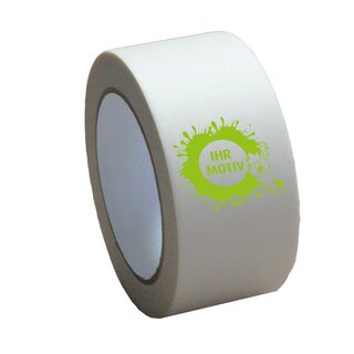 Papier-Klebeband 50 mm x 50 lfm  individuell bedruckt Ihr Logo/Text wei 1-farbig bedruckt ab 36 Stck