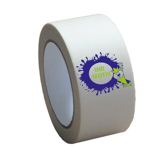 Papier-Klebeband 50 mm x 50 lfm  individuell bedruckt Ihr Logo/Text wei 2-farbig bedruckt ab 36 Stck