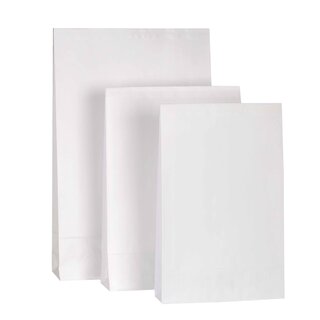Papierversandtaschen, 260 x 70 x 410 + 50 mm, mit Selbstklebeverschluss, weiß, VPE: 300 / 1 Karton