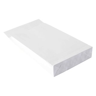 Papierversandtaschen, 300 x 80 x 430 + 50 mm, mit Selbstklebeverschluss, weiß, VPE: 200 / 1 Karton