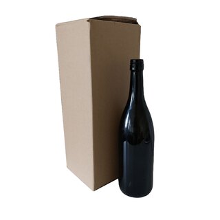 1er Flaschenkarton ohne Inlay, 130 x 130 x 350 mm(Innenmaß), Fefco 0203, 2-wellig, braun