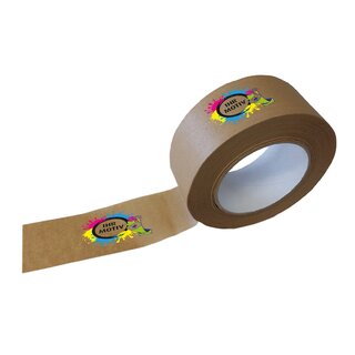 Papier-Klebeband, 3-fach fadenverstrkt, 50 mm x 50 lfm, individuell bedruckt, Naturkautschukkleber, wei 3-farbig bedruckt 1944 Stck