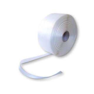 Polyester-Umreifungsband weiß 25 mm breit / 500 m/Rolle