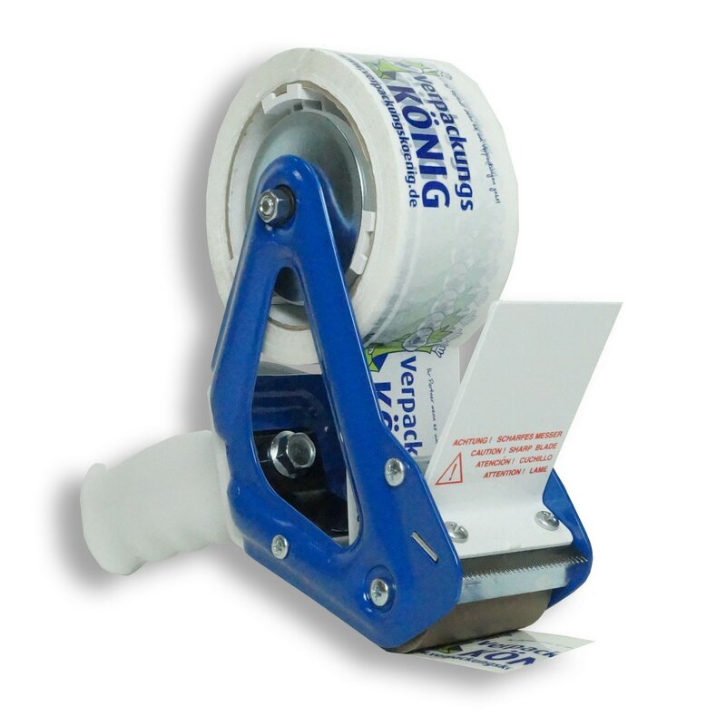 Packbandabroller 901121 mit Bremse für 48-50 mm breite Bänder Profi Klebebandabroller mit Sicherheitszahnmesser Paketabroller 