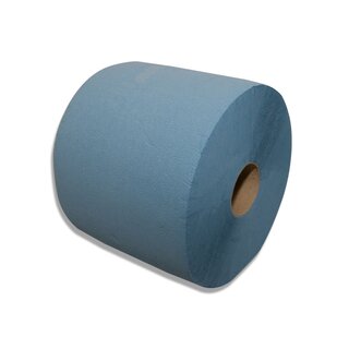 Putztuchrolle, Wischtuchrolle, 22 x 36 cm, 2-lagig, blau, 500 Abrisse