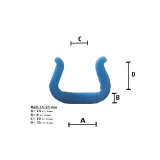 PE-Schaumprofile U Profil /Kantenschutz Klemmbreite: 15 - 25 mm x 2 m Länge, blau