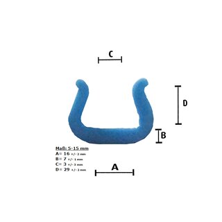 PE-Schaumprofile U Profil /Kantenschutz Klemmbreite: 5 - 15 mm x 2 m Länge, blau
