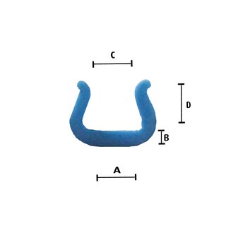 PE-Schaumprofile U Profil /Kantenschutz Klemmbreite: 35 - 45 mm x 2 m Länge, blau