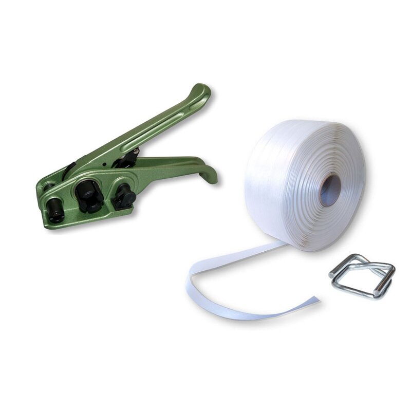 Umreifungsset Umreifungsband Verschlussklemmen für PP/PET/Textilband 12-19mm 